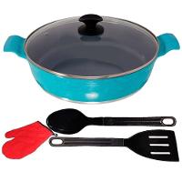 Frigideira Azul Antiaderente Em Cerâmica Talher Luva 02 30cm - 1