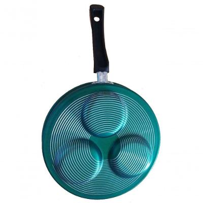 Frigideira Para 3 Ovos Com Tampa Vidro Antiaderente Colorida