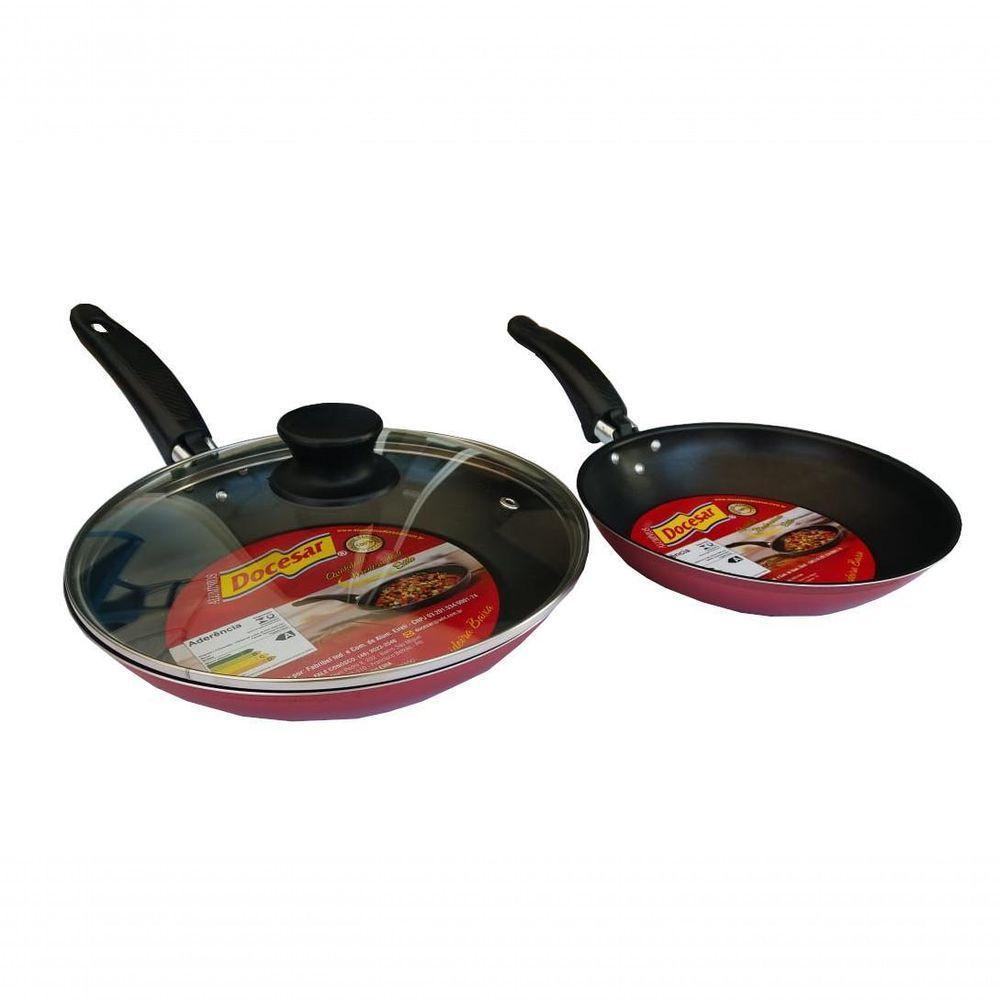 Kit 2 Frigideiras Antiaderente 22cm E 18cm Cereja Docesar - 1