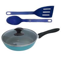 Frigideira Azul Antiaderente Em Cerâmica Talher 01 Cb 24cm - 1