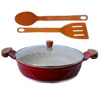 Frigideira Vermelha Antiaderente Marmorizado Talher05 Am30cm - 1