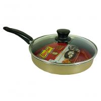 Frigideira 3 Ovos Tampa Vidro Antiaderente Dourada Docesar - 1