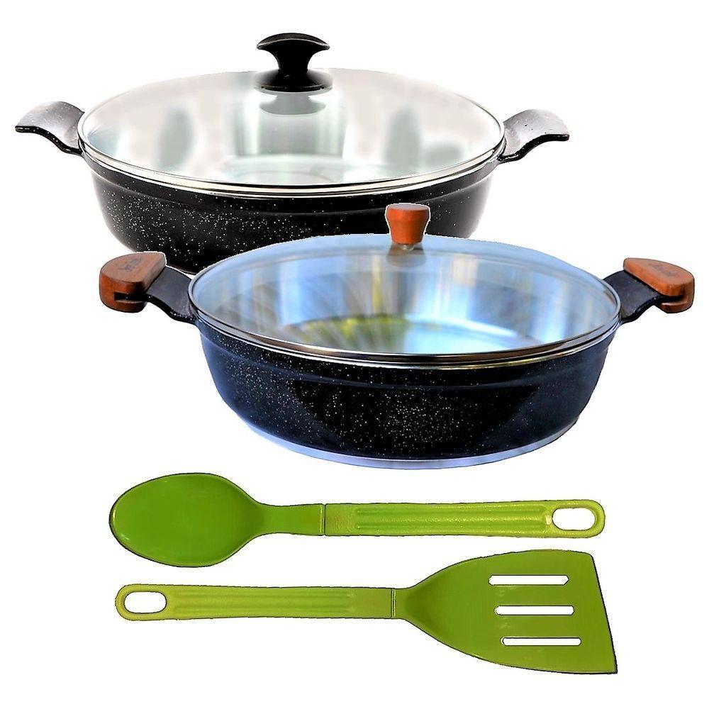 Jogo Frigideiras Antiaderente Usinado Aa E Am 30cm T04 N11 - 1