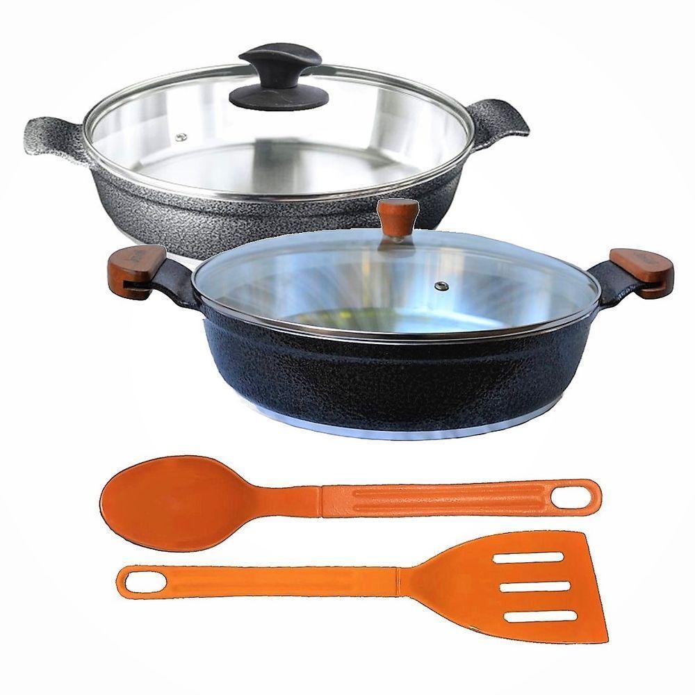 Jogo Frigideiras Antiaderente Usinado Aa E Am 30cm T05 N10 - 1