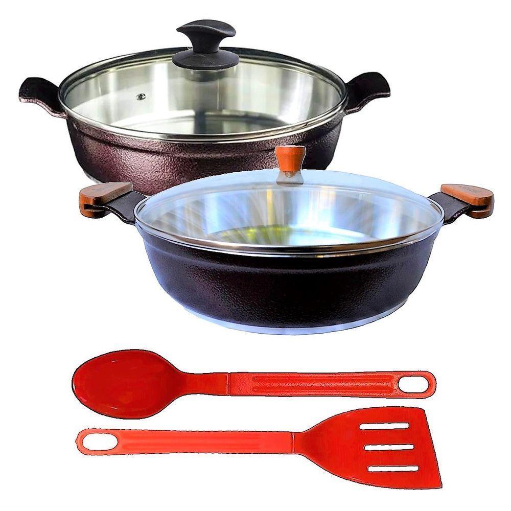 Jogo Frigideiras Antiaderente Usinado Aa E Am 30cm T03 N09 - 1