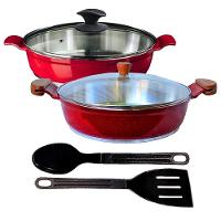 Jogo Frigideiras Antiaderente Usinado Aa E Am 30Cm T02 N12 - 1