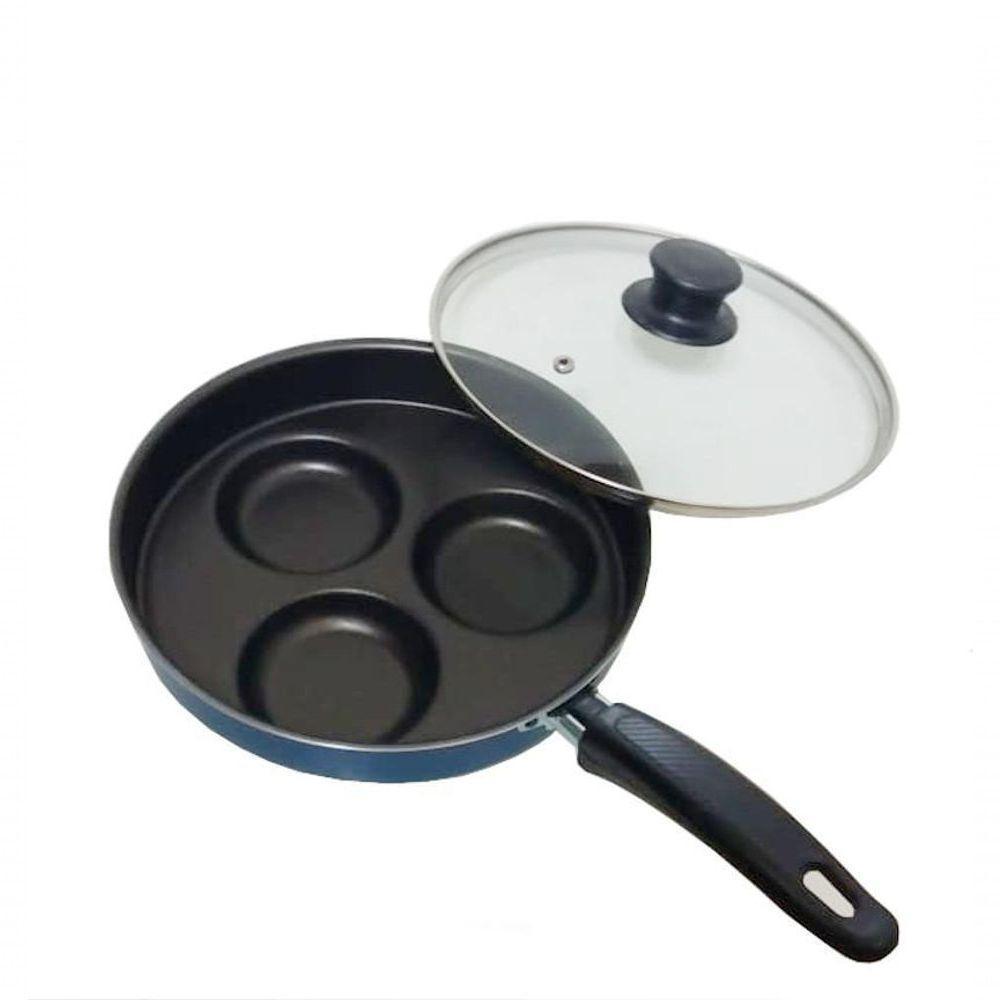 Frigideira Para Ovo Com Tampa Vidro Antiaderente Azul Royal - 1