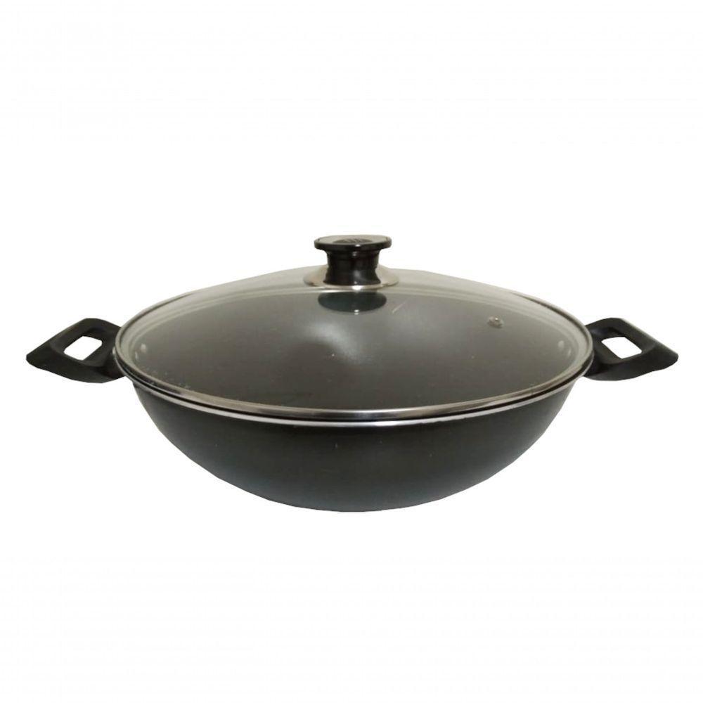Panela Frigideira Wok Antiaderente C/tampa 30cm Grafite Over - 1