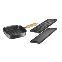 Kit Chapa Dupla Face Alça De Ferro E Frigideira Cook Grill - 1