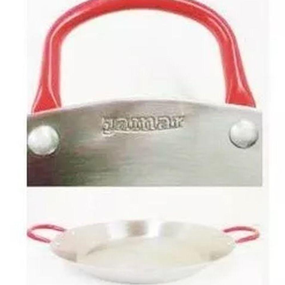 Paellera Tacho Aço Inox 2Mm 3 Litros 35Cm Alça Vermelha - 2