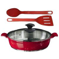 Frigideira Vermelho Alumínio Fundido Usinado Talher03 Aa30cm - 1