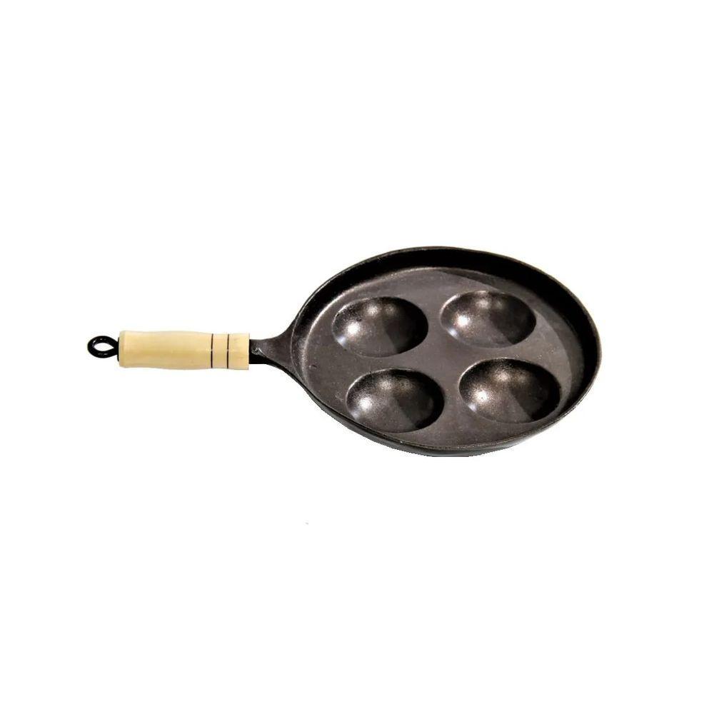 Frigideira Frita 04 Ovos Antiaderente Cabo De Madeira 23cm - 1