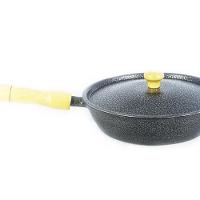 Frigideira Alumínio Fundido Craqueada Cabo de Madeira 22cm - 1