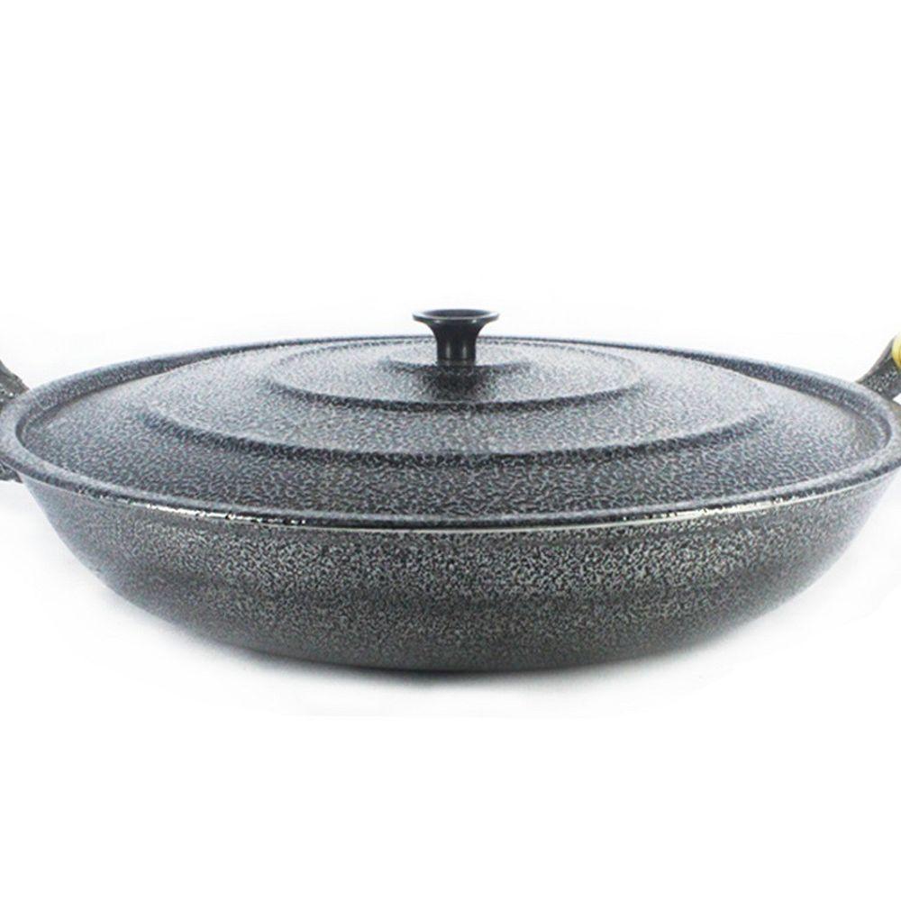 Frigideira Alumínio Fundido Craqueada Alça Madeira Trad - 1