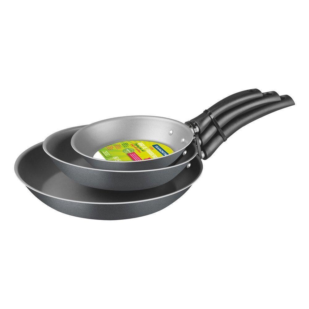 Jogo De Frigideiras Turim Alumínio Antiaderente Grafite 3 Peças - 16cm/20cm/24cm - 1