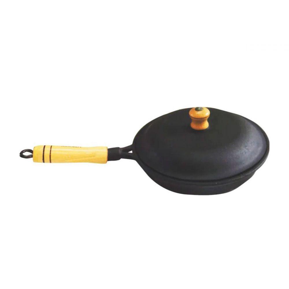 Frigideira de Ferro Fundido com Tampa Largura 21,5cm - 2