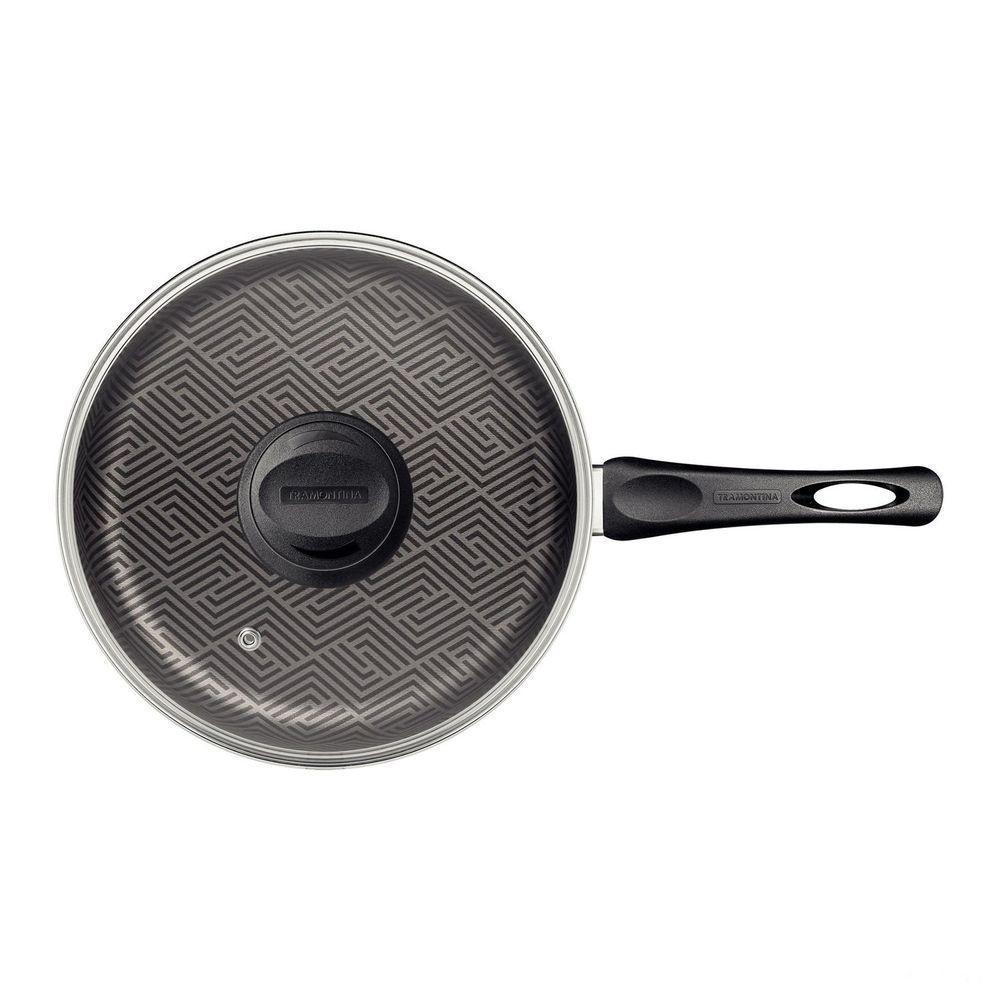 Frigideira Reta Paris 22cm 1,7l Antiaderente Starflon Max Chumbo Com Tampa De Vidro - 2