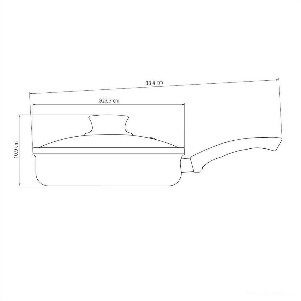 Frigideira Reta Paris 22cm 1,7l Antiaderente Starflon Max Chumbo Com Tampa De Vidro - 4