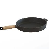 Frigideira Ferro Fundido Sem Tampa Cabo Madeira 22cm - 1