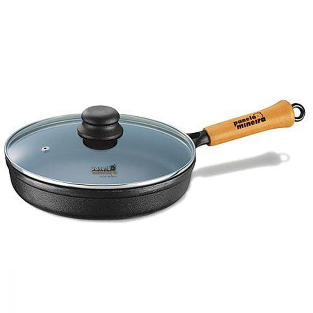 Frigideira De Ferro 25 Cm Diâmetro Cabo De Madeira - 2