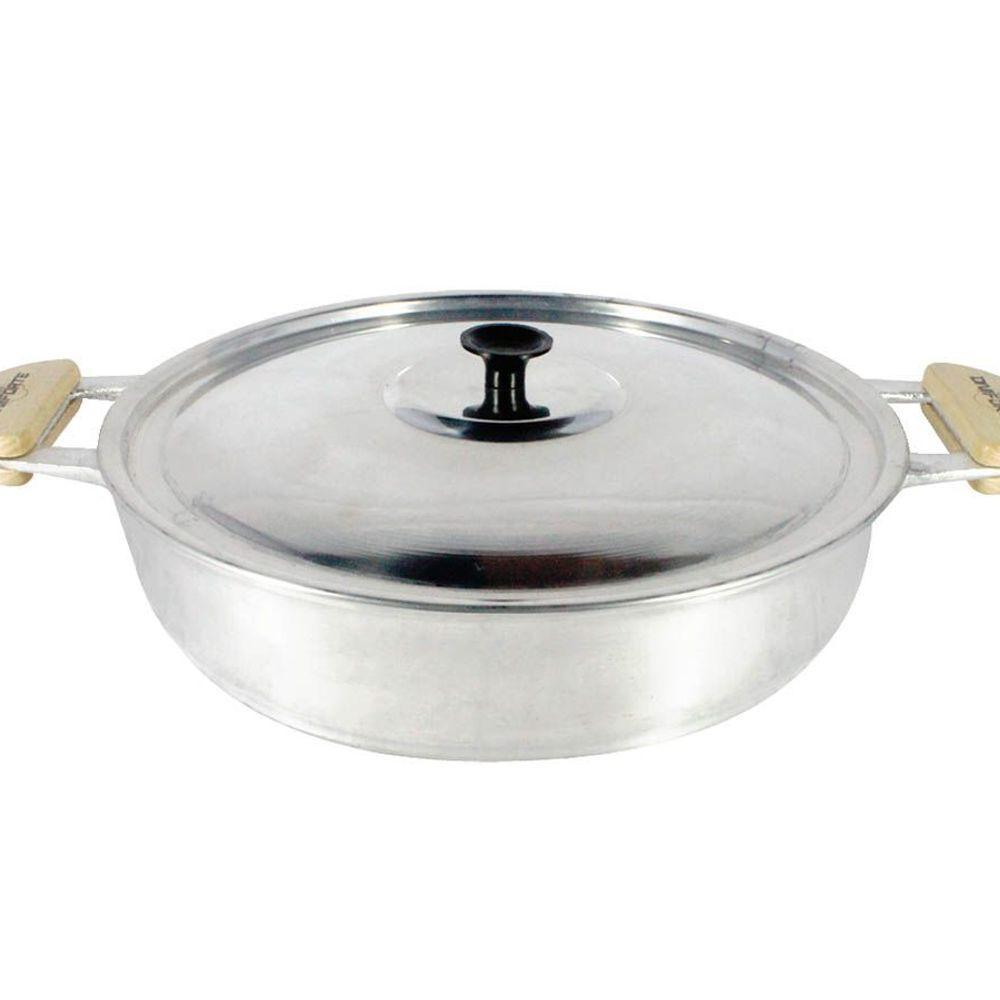Frigideira Panela Alumínio Fundido Polida Alça Meia Lua 36cm - 1