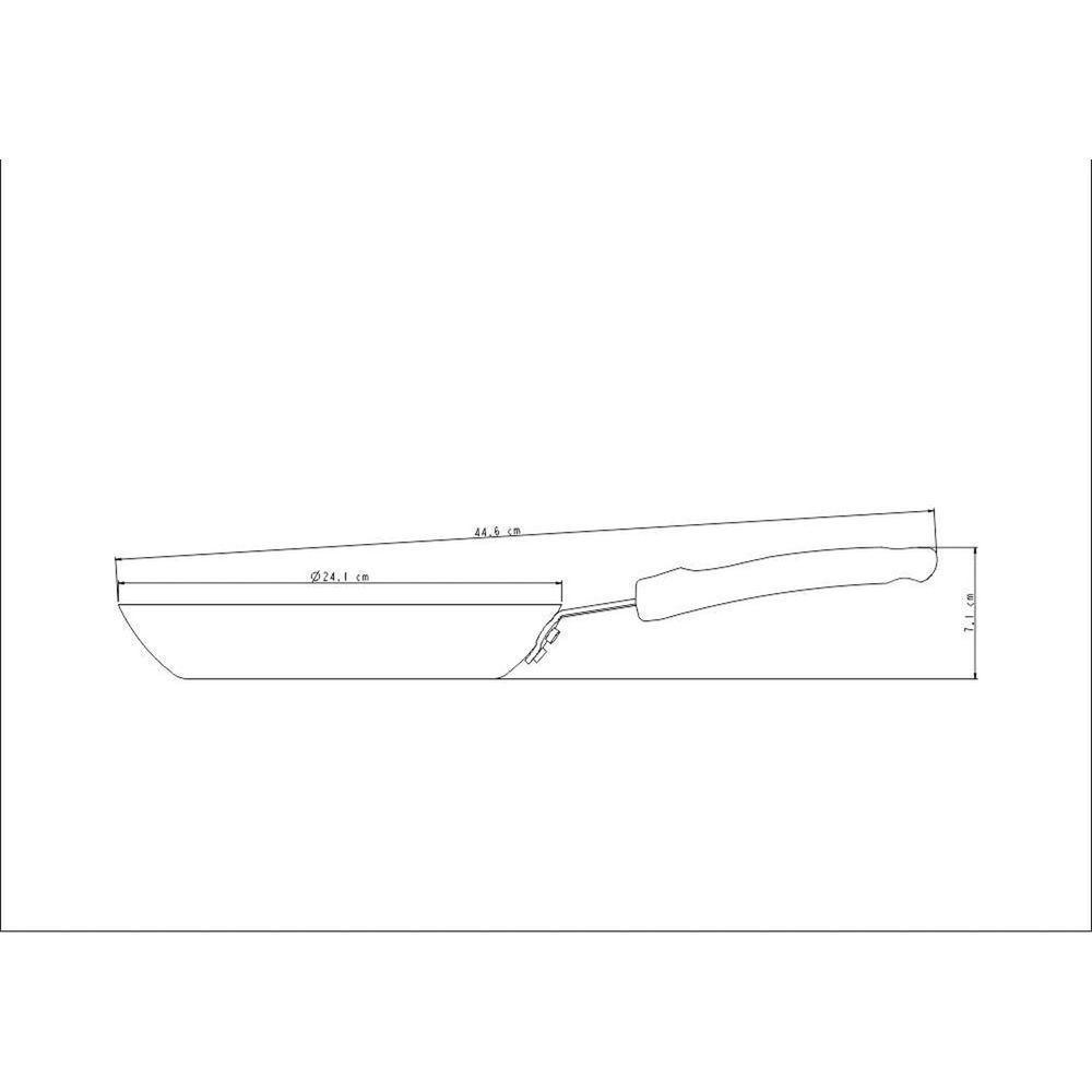 Frigideira Profissional Em Alumínio Antiaderente Externo Lixado Cabo Baquelite 24cm 1,3l - 2