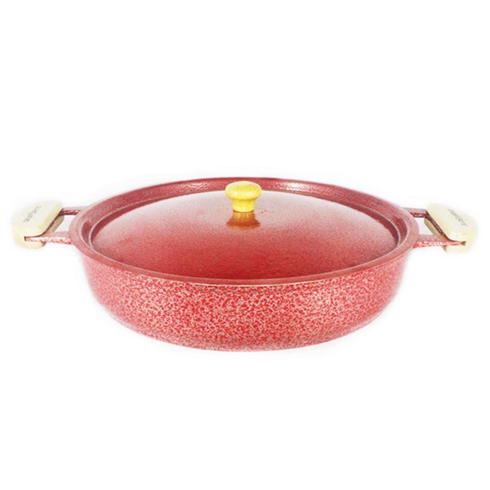 Frigideira Alumínio Fundido Craqueada Alça Meia Lua 28Cm Cor Vermelho - 1