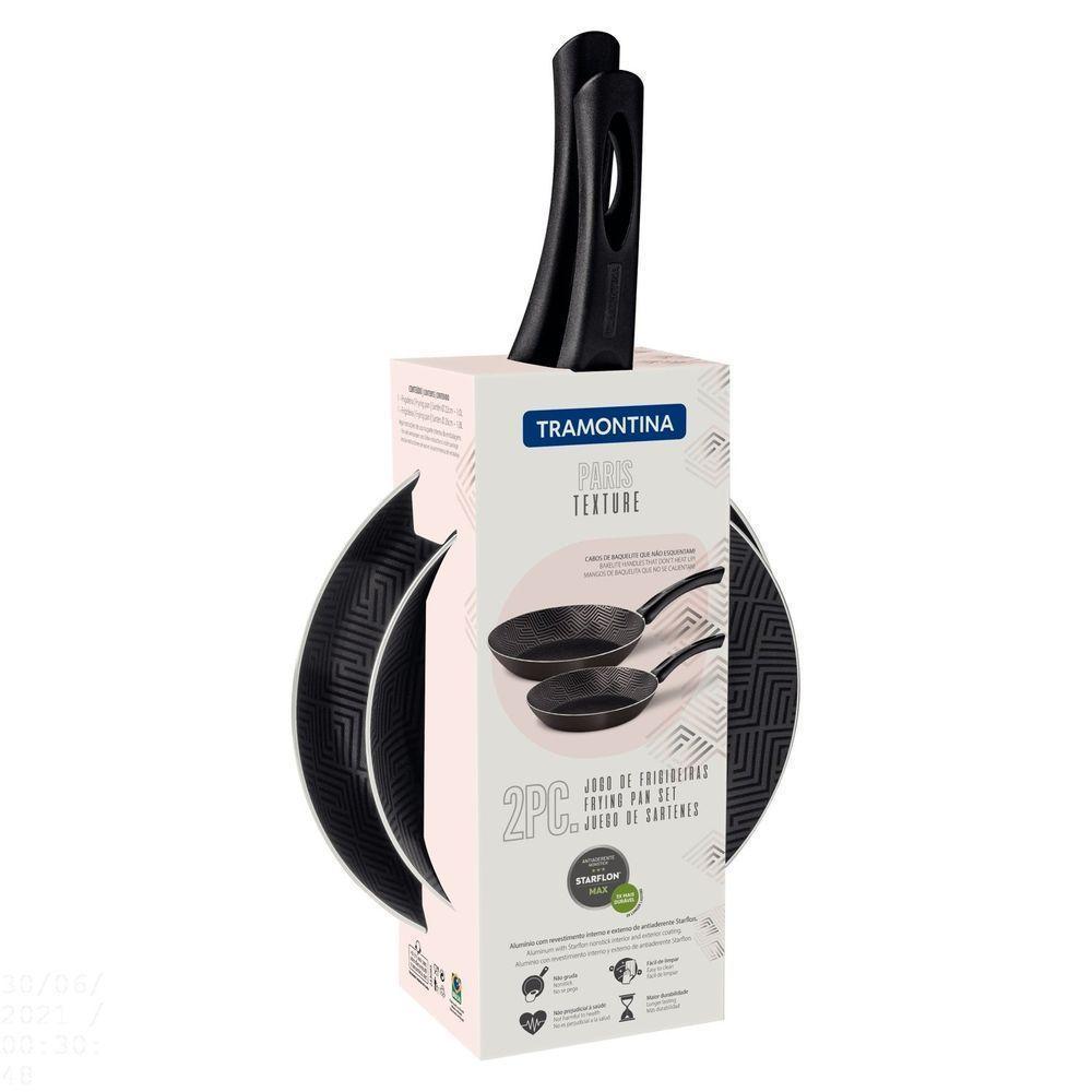 Jogo De Frigideiras Tramontina Paris Em Alumínio Antiaderente Grafite 2 Peças - 22/26cm Tramontina - 2