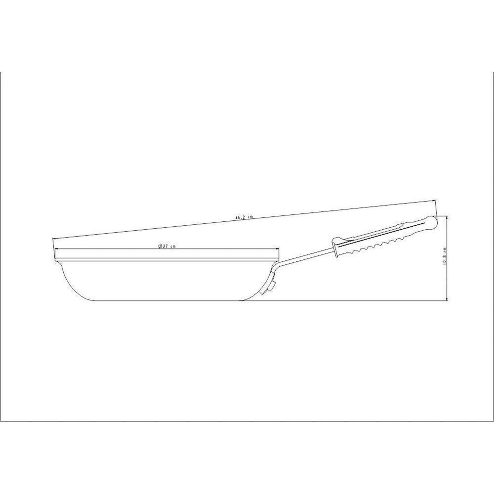 Frigideira Profissional Alimínio Antiaderente Externo Lixado Cabo Silicone Removível 25cm - 3