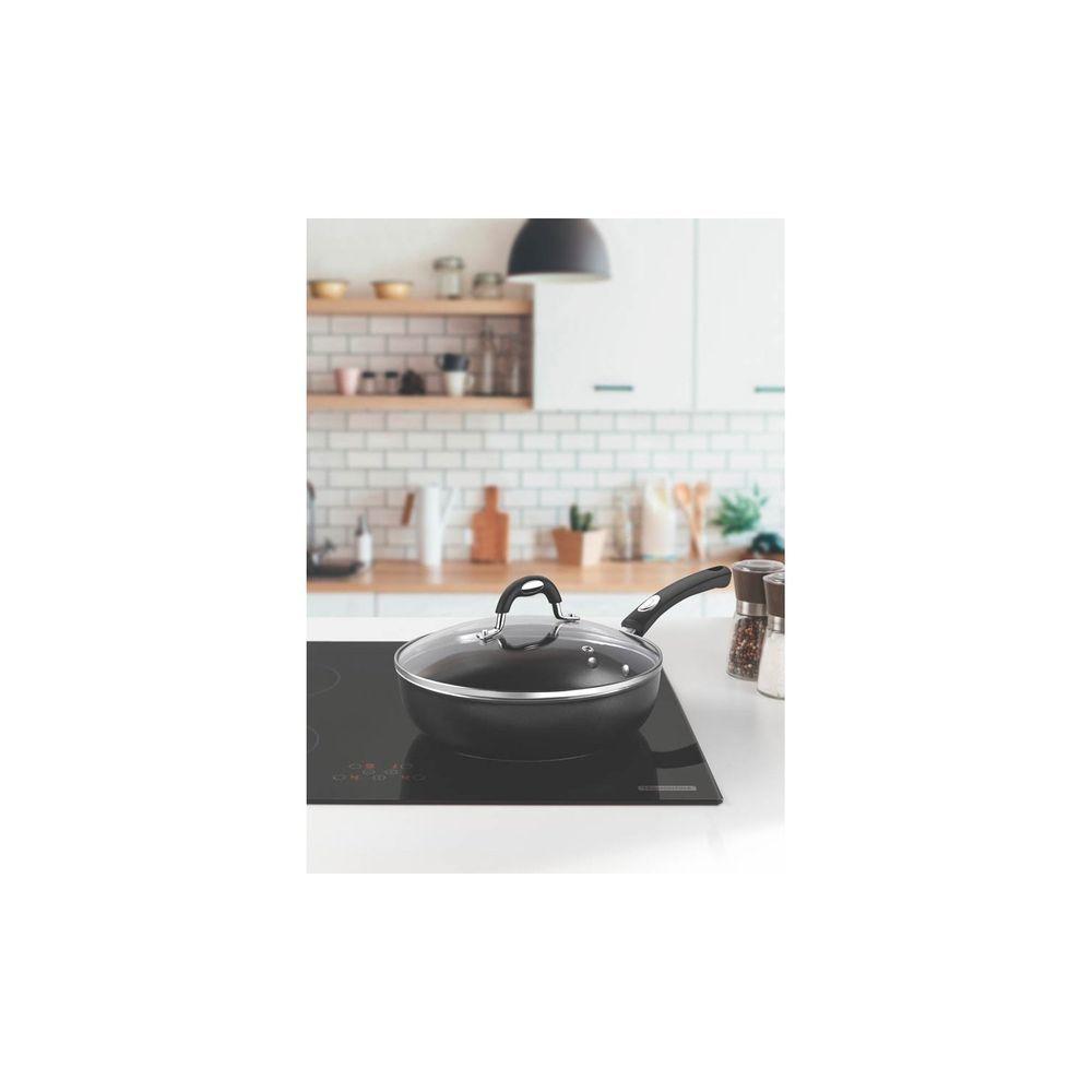 Frigideira Funda Mônaco Induction 24cm 2,7l Alumínio Antiaderente Preto Com Tampa De Vidr - 2