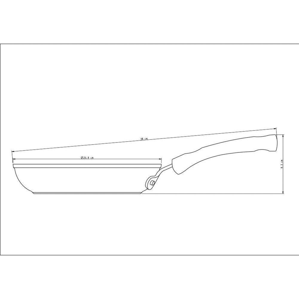 Frigideira Profissional Alumínio Antiaderente Starflon T3 Externo Lixado 20cm 1l - 3