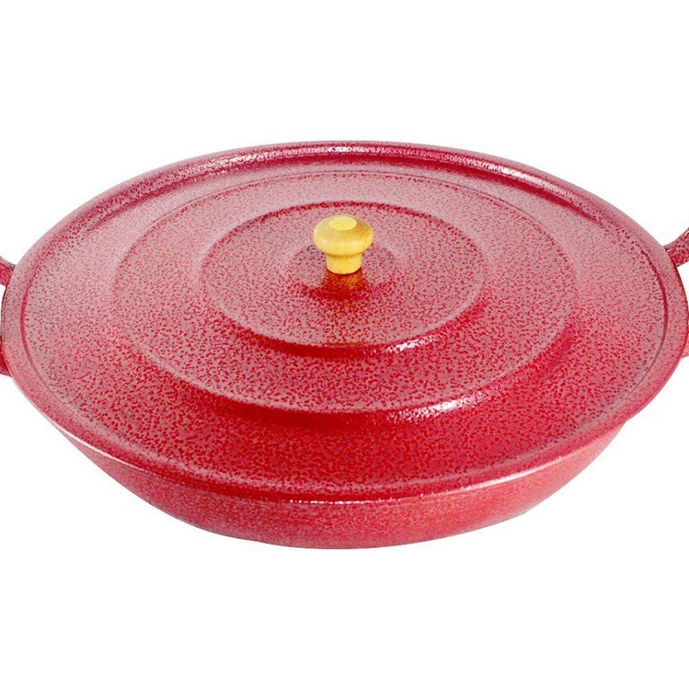 Frigideira Alumínio Fundido Craqueada Alça Madeira Trad - 1