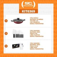 Kit - Panela Wok Alumínio 28cm + 1 Conjunto Facas 9pç + 1 Faqueiro Inox 24pç - Tramontina - 2