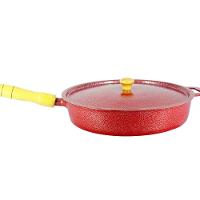 Frigideira Alumínio Craqueada Cabo de Madeira Vermelha 22cm - 1