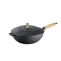 Panela Frigideira Wok em Ferro Fundido com Tampa 28Cm - 2