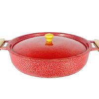 Frigideira Alumínio Craqueada Alça Meia Lua Vermelha 30cm - 1