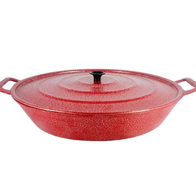 Frigideira Alça de Alumínio Fundido Craqueada Vermelho 28cm