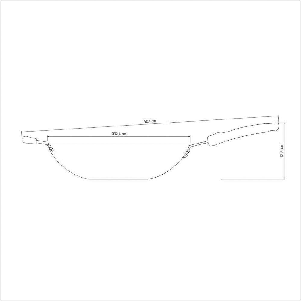 Wok Loreto Alumínio Revestimento Antiaderente Starflon Cabo Baquelite Vermelha 32 Cm 4,4l - 2