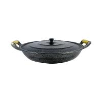 Frigideira Alumínio Craqueada Alça Madeira Preta 36cm - 2