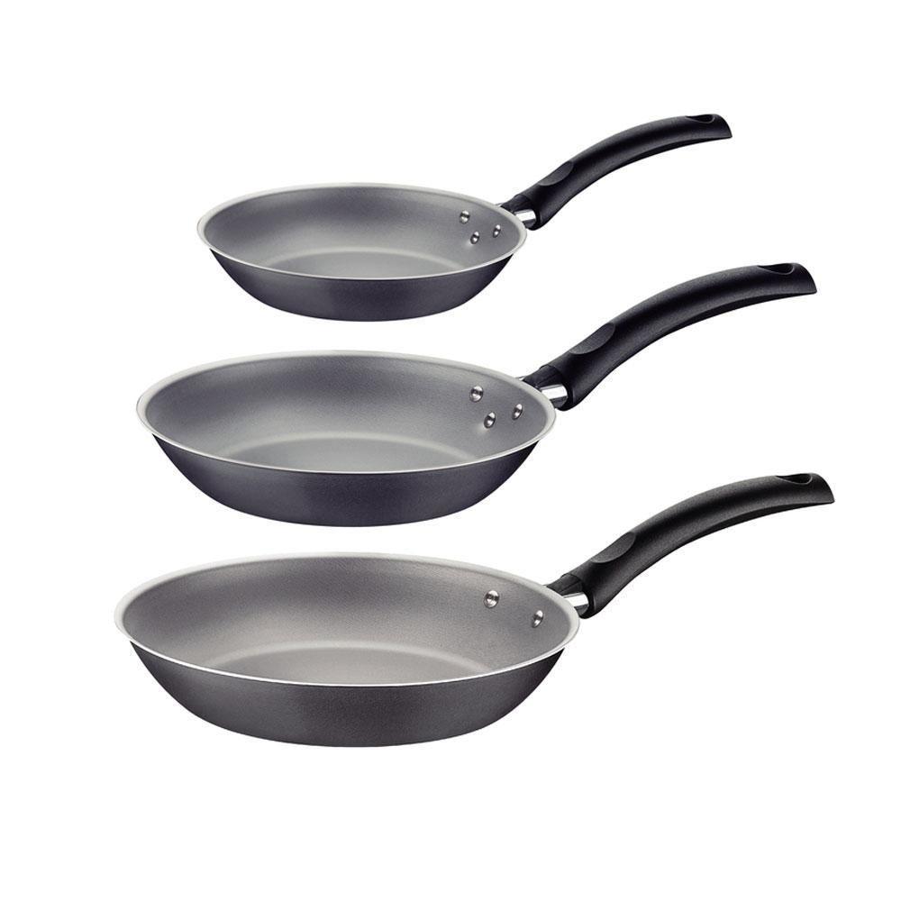 Jogo De Frigideiras Turim Em Alumínio Antiaderente Starflon Chumbo 3 Pç - Tramontina - 1