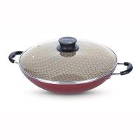 Panela Wok Paris Alumínio Antiaderente 36cm E Espátula De Silicone Verano Vermelho - Tramontina