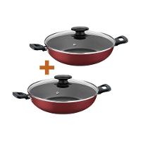 Kit - 2 Panelas Wok Alumínio 28cm Loreto Vermelho - Tramontina - 1