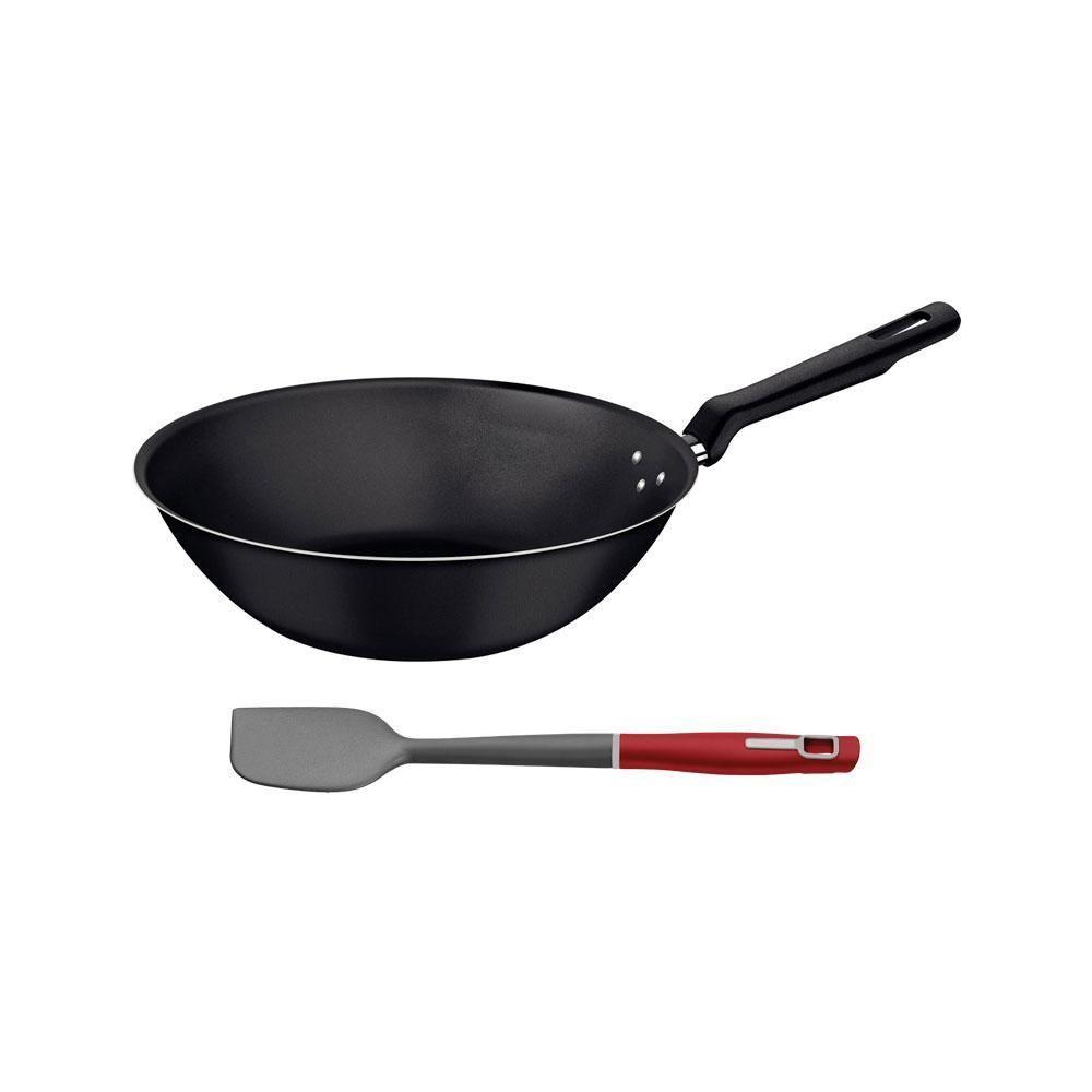 Panela Wok Alumínio Antiaderente Loreto 3,6l Grafite E Espátula De Silicone Verano - Tramontina - 1