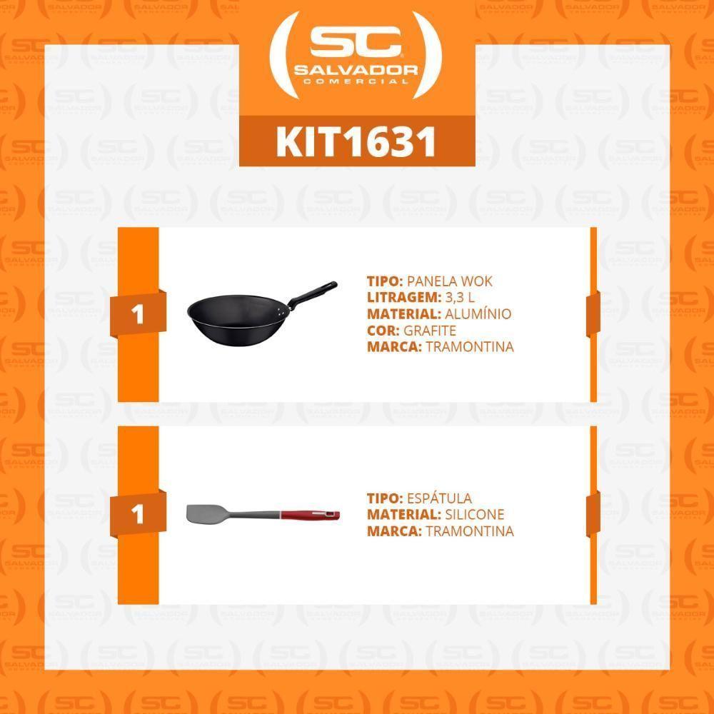 Panela Wok Alumínio Antiaderente Loreto 3,6l Grafite E Espátula De Silicone Verano - Tramontina - 2