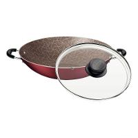 Wok Paris Com Revestimento Em Antiaderente Starflon Max Vermelho Tampa Vidro 32 Cm 4,4l - 3