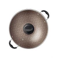 Wok Paris Com Revestimento Em Antiaderente Starflon Max Vermelho Tampa Vidro 32 Cm 4,4l - 5