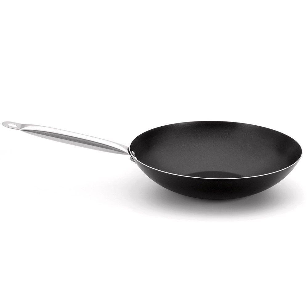 Frigideira Wok Profissional Preta 34 Cm 5 L Em Alumínio Com Revestimento Interno Antiaderente - 1