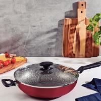 Wok Com Cabo Loreto Alumínio Revestimento Antiaderente 28 Cm 3,3 L Vermelho - Tramontina 20394728 - 3