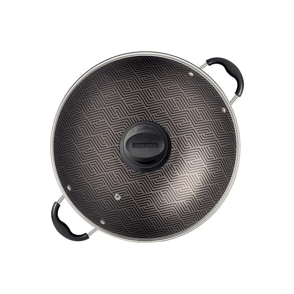 Wok Tramontina Paris Antiaderente Starflon Max Chumbo Com Tampa De Vidro 32 Cm 4,4 L Tramontina - 3