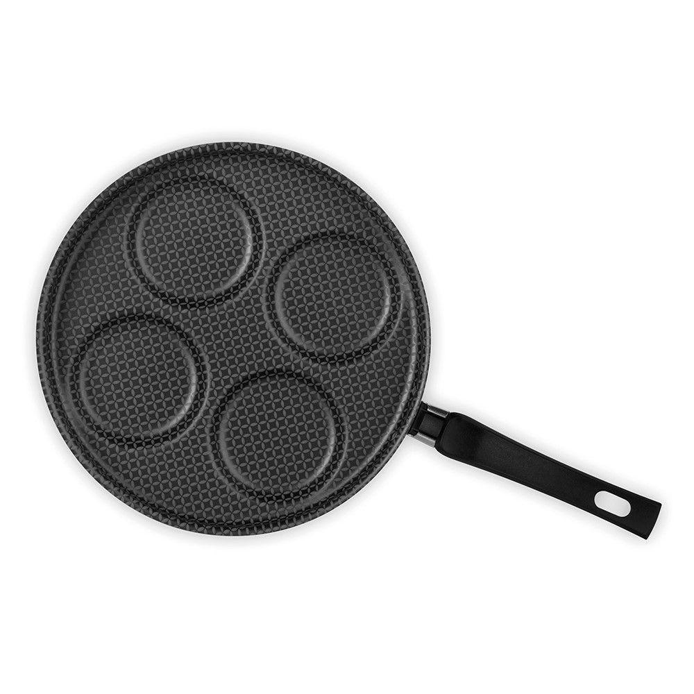 Frigideira 4 Ovos Com Tampa Gourmet Vermelho 28 Cm Em Alumínio Com Revestimento Interno Antiaderente - 8